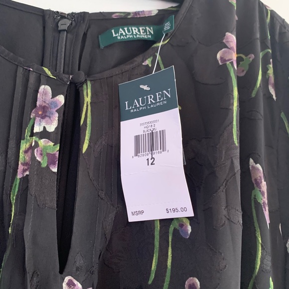 RALPH LAUREN Black Floral Print Jacquard Dress - Picture 2 of 8